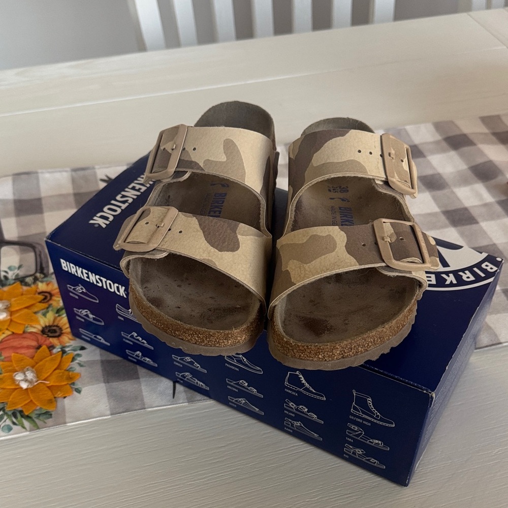 Birkenstock Women’s Tan Camouflage Sandals